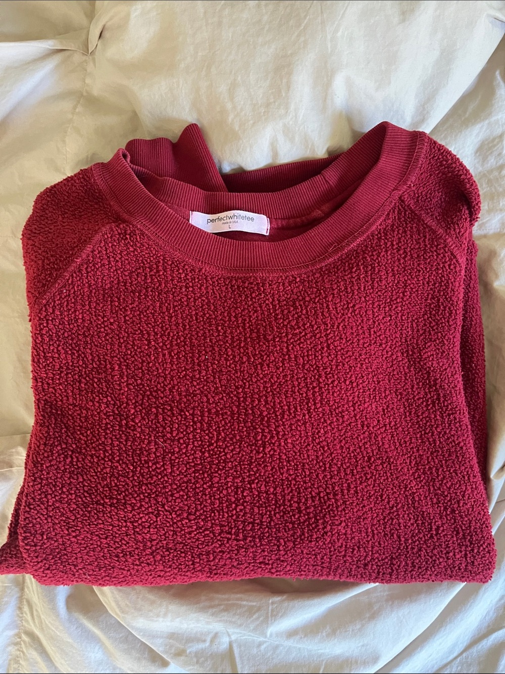 perfectwhitetee Ziggy Crewneck Sweatshirt in Berry - Picture 3 of 3